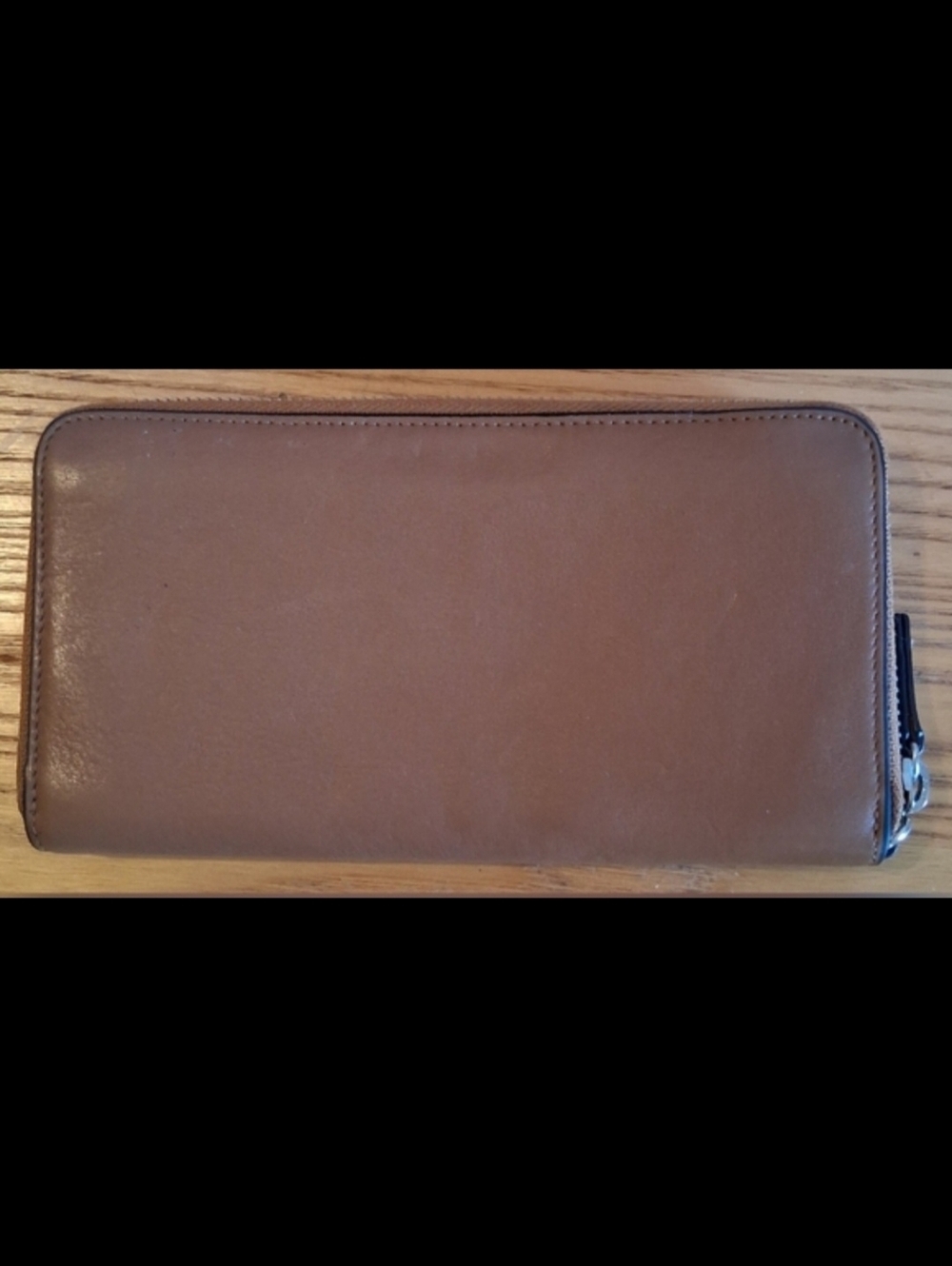 EUC Leatherology Windsor Caramel Tan Full Grain Zip Around Quiet Luxury Wallet